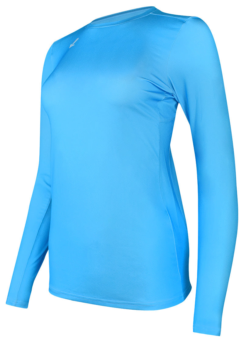 Everlast Women's Seamless Athletic Shirt Long Sleeve Faraway Blue Size LARGE