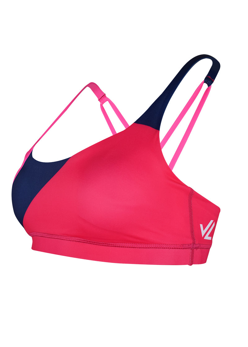 Junior's Sports Bra Pink Coral XSmall Raceback with cut out by DSG